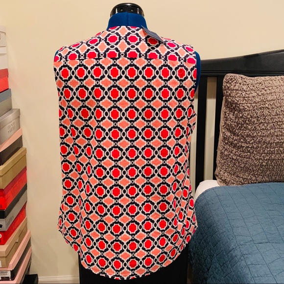 NWT Lands End Summer Sleeveless Pattern Top - Picture 4 of 6